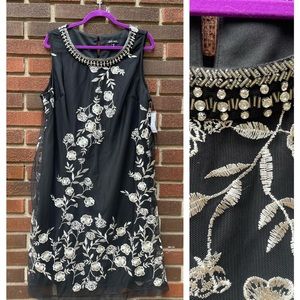 NWT Roz & Ali dress size 18 dressy special occasion black embellished dress
